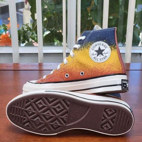 Converse Men's Chuck 70 Hi Canvas A03157C Fire Opal/Goldtone Size 10.5 - Picture 6 of 10